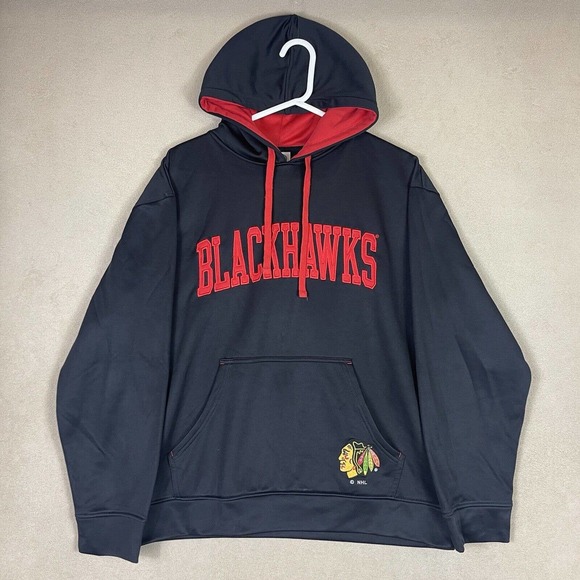 Blackhawks NHL Official Licensed Product Mens L Hoodie Sweatshirt Black Pocket - Picture 1 of 12